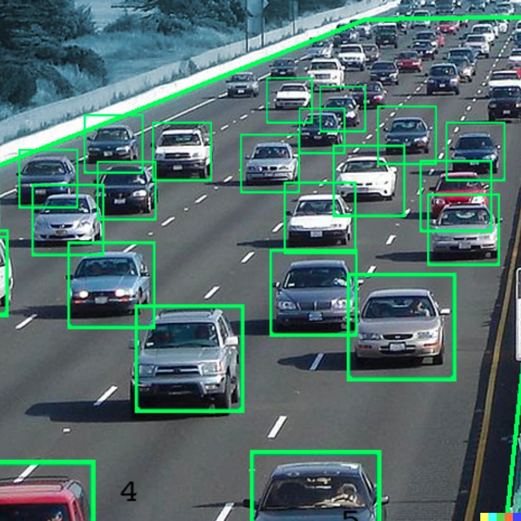 annotated traffic on highway