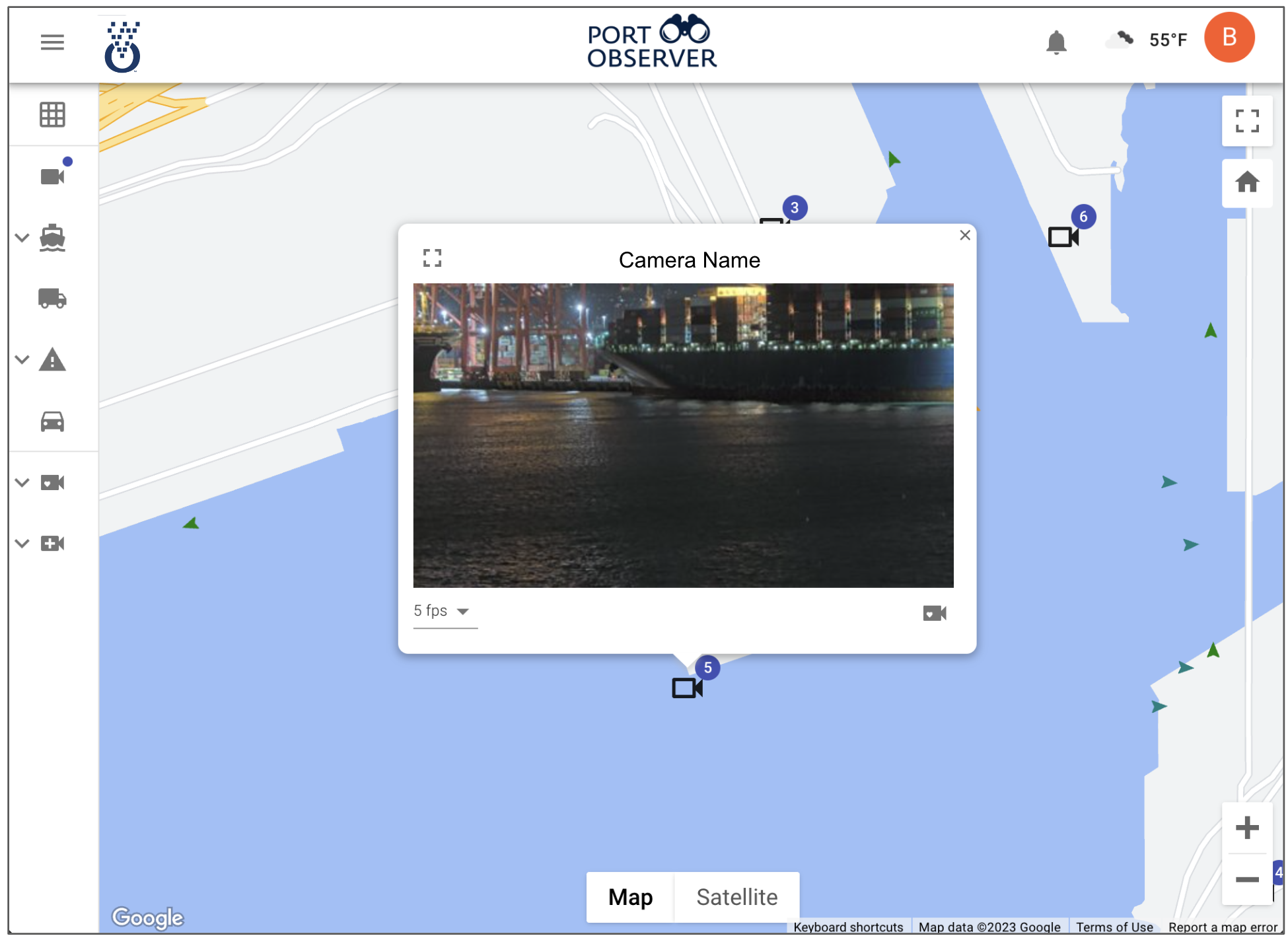 Camera view in PortObserver